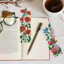 INFUNLY 6PCS DIY Flower Cross Stitch Bookmark Kit for Beginners 8.66"3.15" Stamped Embroidery Bookmark Kit Hand Plant Bookmark Cross Stitch Kits with Instruction for Book Lovers Reader Writers