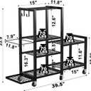 6-Tier Home Gym Storage Rack with Wheels, Dumbbell Weight Rack and Yoga Mat Organizer, Multi-Purpose Gym Equipment Storage Stand for Home Gym Accessories