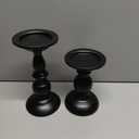 Pillar Candle Holders Stands Set of 2, Candle Holders for Pillar Candles Decorative Candlestick Holder for Fireplace, Home Decor, Dinning, Party, Wedding, Matte Black, 6.2" & 8.7"