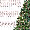 W1cwey Christmas Candy Curly Picks - 30pcs Christmas Winter Candy Curly Picks Hanging Ornaments Red & White Candy Picks Vase Filler Christmas Tree Decor Xmas Lollipop Ornaments DIY Craft Tree Topper