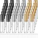 Domensi 30 Pcs 8 ml Empty Glass Perfume Bottles Bulk - Gold,Silver,Black Refillable Cologne Spray Atomizer with Pump, for Travel, Skincare, Haircare, Cleaning & DIY Essentials