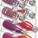 mDesign Plastic Stackable 2 Bottle Storage Holder Rack Organizer for Home, Kitchen Countertop, Cabinet, and Pantry - Holds Water Bottles, Perfect for Tumbler Cup - Pack of 4 - Clear