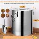 35lb Stainless Steel Dog Food Storage Container, Large Capacity Metal Pet Food Storage Container with Scoop, Airtight Dog & Cat Food Treat Bin for Dry Food Keep Fresh for Multi-Pet Households