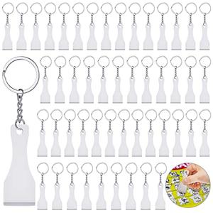 50 Pcs Scratcher Tool Plastic Scraper Tool Keychain Scoop Shape Lotto Scratcher Keyring Gambler Lucky Gift for Tickets Stickers Labels Films Sublimation Multifunction
