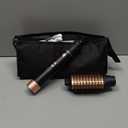 Round Hair Blow Dryer Brush - 1.2 Inch Ceramic Barrel Hair Dryer Brush for Short/Middle Hair, One Step Drying, Volumizing, Straightening and Styling, Negative Ionic Dryer Brush (Black-Golden, 1.2)