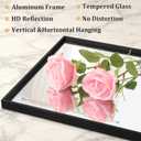 AAZZKANG Black Framed Mirror Large 26"x18" Rectangle Metal Mirrors for Wall Decorative for Bedroom Bathroom Living Room Entryway Hanging Vertically or Horizontally