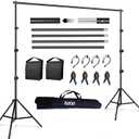 Backdrop Stand for Photography 9ft x 10ft Heavy Duty Photo Background Stands Support Kit with Carry Bag for Photo Studio, Photoshoot, Parties, Photographic Equipments