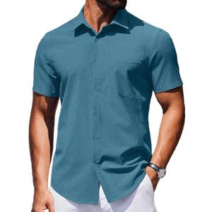 COOFANDY Mens Wrinkle Free Shirts 2025 Short Sleeve Casual Button Down Summer Dress Shirts (Large, Deep Blue) COOFANDY Mens Wrinkle Free Shirts 2025 Short Sleeve Casual Button Down Summer Dress Shirts (Large, Deep Blue)