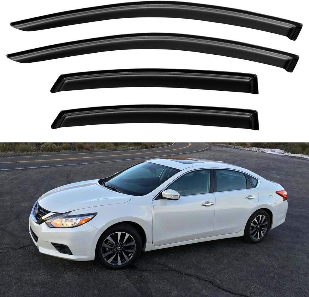 Window Visors Rain Guards Shield for 2013-2018 Nissan Altima, Out-Channel Window Vent Wind Deflectors Visors Shades for 13-18 Altima