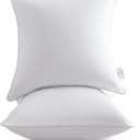 Oubonun 18"x18" Pillow Inserts (Set of 2) - Throw Pillow Inserts with 100% Cotton Cover - 18 Inch Square Interior Sofa Pillow Inserts - Decorative Pillow Insert Pair - White Couch Pillow