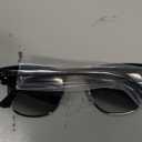 Ray-Ban RB3016 Clubmaster Square Sunglasses (Wrinkled Black on Black/Dark Grey)