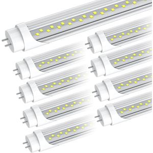 T8 T12 LED Tube Light Bulbs 4 Foot, Plug & Play or Ballast Bypass, 24W 3120LM 6000K Daylight, T8/T12 LED Fluorescent Light Replacement 4FT, Type A+B T8 Lights Tube 48 inch, Dual-Ended(8Pack)