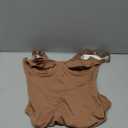 FeelinGirl Shapewear Bodysuits for Women Tummy Control Body Suits Deep V Neck Thong Body Shaper (Medium, Light Coffee)