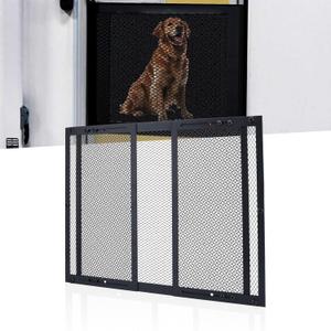 Aluminum RV Entry Screen Door Protector Grille for Dogs, Adjustable RV Screen Door Guard - Fits Door Widths 22" - 31.5", RV Door Camper Screen Door Grill, Black (18 Inch High)