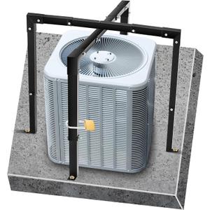 Air Conditioner Security Cage Adjustable Height 29-46'' and Width 31-45'' Steel Air Conditioner Cage Fence for Round or Square Shape with Lock Key Install Instruction and Concrete Anchors