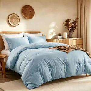 Full Comforter Set Prewashed Lightweight Quilted Bedding for All Season