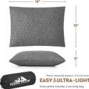 Small Shredded Memory Foam Pillow, Camping Pillow Travel Pillow - Compressible Medium Firm, Breathable Cover, Ideal Backpacking Hiking, Airplane and Car, S-16 X 12 Inch