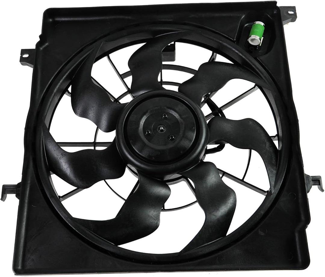 TRQ Radiator Cooling Fan Assembly Compatible with 2011-2013 Hyundai Sonata 2011-2014 Kia Optima KI3115135