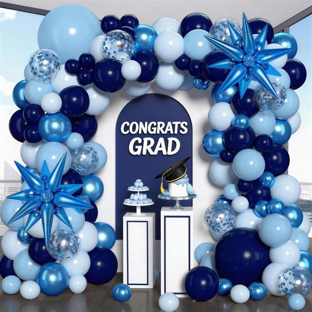 KARLURE Blue Balloon Arch Kit, Different Shades Navy Blue Balloons for Blue Graduation Decorations 2026 Grad Class Baby Shower Boy Men Birthday Party Bridal Shower Wedding Anniversary Decorations