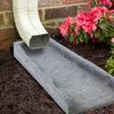2 Pack Rubber Downspout Splash Block Rain Gutter Down Spout Drain Trays Gray & Brown
