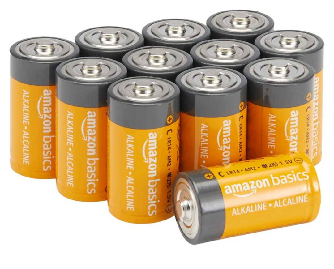 12-Pack C Cell Alkaline All-Purpose Batteries, 1.5 Volt, 5-Year Shelf Life