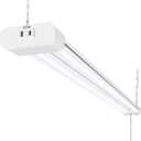 hykolity 1 Pack 4FT Linkable LED Shop Light for Garage, 6500lm, 4FT 60W Utility Light Fixture, 5000K Daylight LED Workbench Light with Plug, Hanging or Surface Mount, White - ETL