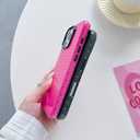 Designed for iPhone 16 Pro Max Case,Cute Fashion Polka Dot Aesthetics for Women Girls Soft TPU and Hard PC Protective Case Compatible with 16 Pro Max-Hot Pink
