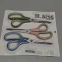 LONGKEY 8.5 Inch Scissors, All-Purpose, Soft Comfort-Grip, Ambidextrous, Pastel Green, Pink, Blue, 3 Count