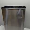 Ninestars DZT-50-28BR Automatic Touchless Motion Sensor Rectangular Trash Can, Black Top, 13 Gal. 49 L., Brush