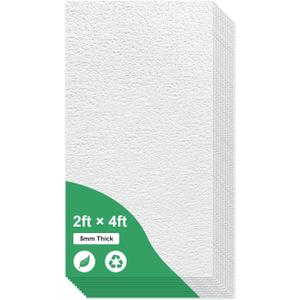 2ft x 4ft Stippled Popcorn Texture PVC Drop Ceiling Tiles – Fire-Rated, Waterproof & Washable, Easy Lay-in for 15/16" Grid, Hides Imperfections, 80 Sq.Ft, 10-Pack, 2x4