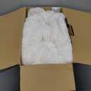 BATTILO HOME Cream Faux Fur Throw Blanket, Double Side Ruched Rabbit Fur Blanket for Couch, Bed, Super Soft Cozy Fuzzy Mink Blanket, 50"x60"(Ivory)