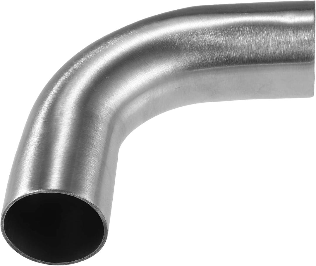 X AUTOHAUX 1 Pcs OD 1.5 Inch 90 Degree Mandrel Bend Elbow SS304 Stainless Steel Bend Tube Exhaust Elbow Pipe for Car Modified Exhaust System Piping Silver Tone