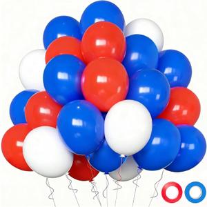 100pcs Red White and Blue Latex Balloons 12 Inch 4th of July Balloons for 4th of July Decorations Independence Day Patriotic Anniversary Graduation Birthday Wedding Party Supplies