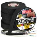 XFasten Wire Harness Tape, 3/4-Inch x 50-Foot (5-Pack), High Temp Wiring Loom Harness, Self-Adhesive Felt Cloth Electrical Tape for Automotive Engines, Noise Dampening, and Cable Protection