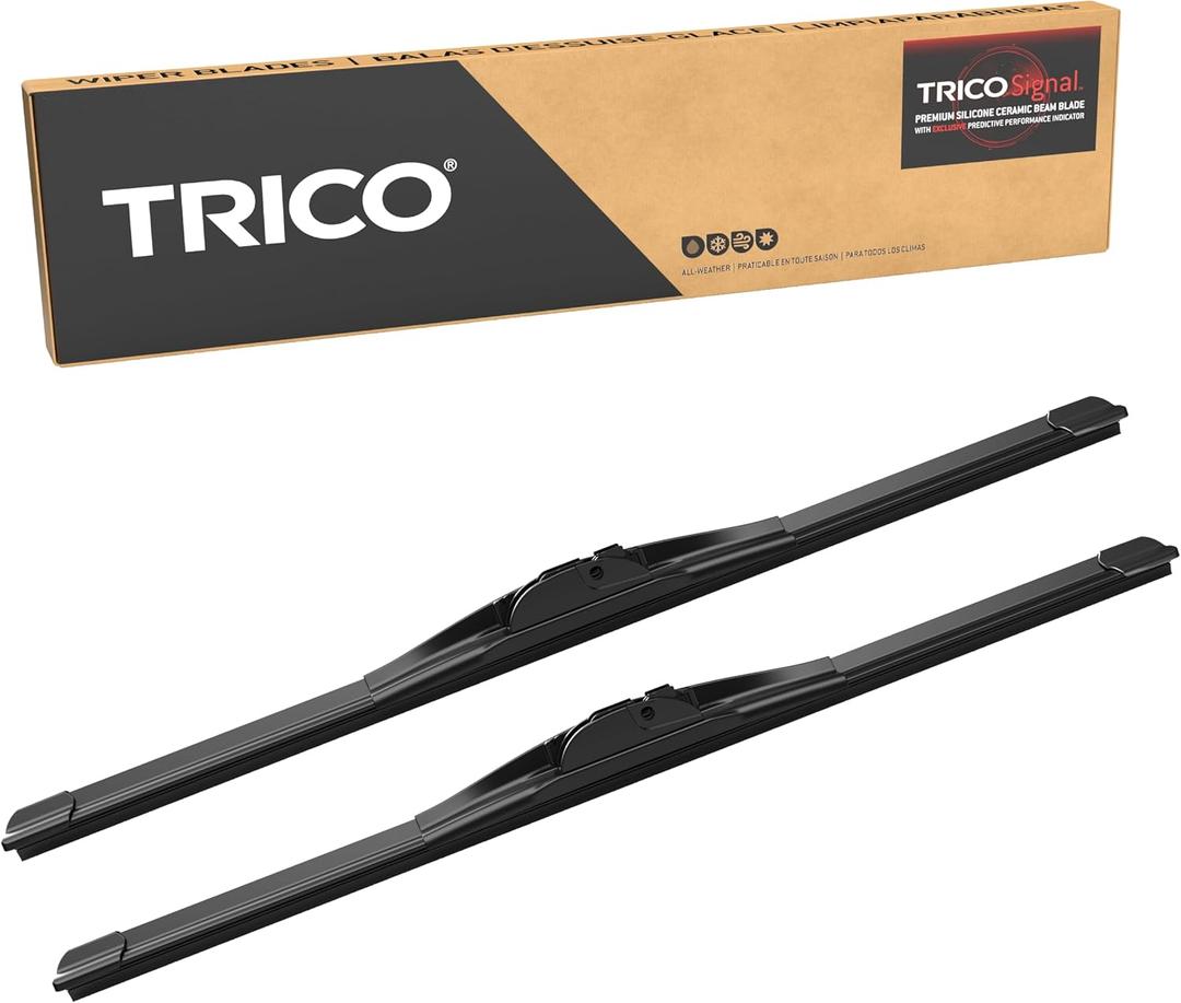 TRICO Signal Premium Silicone 22 + 22 Automotive Replacement Windshield Wipers Beam Blades with Exclusive Predictive Performance Indicator and 3X Longer Life for Select Vehicle Models, 2 Pack
