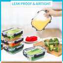 Skroam 10 Pack Glass Meal Prep Containers, 22 OZ Glass Airtight Food Storage Containers with Lids, Pantry Kitchen Storage Containers for Lunch, Food Storage, Meal Prep, Lunch Bento Boxes