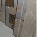 LHIUEM Large Abstract Neutral Framed Canvas Wall Art Set,Mid Century Beige Textured Wall Decor,Brown Gray Block Art Painting for Living Room,Bedroom,Dining Room,Office -24"x36"x3