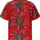 Paradise Found Mens Jungle Bird Tom Selleck Magnum PI Rayon Shirt (Red, XL)