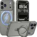 MOCCA Design for iPhone 17 Pro Case, Compatible with Magsafe [Premium Invisible Magnetic Ring Stand] [Military Drop Protection] Full Camera Guard Translucent Matte Slim Phone Cover 6.3",Titanium Gray