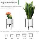 Plant Stand 2 Tier for Indoor Outdoor, Adjustable Metal Plant Holder, Heavy Duty Potted Flower Holder, Plant Pot Shelf, Fits 8-12 Inches Pot, Display Racks for Home