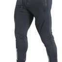 ZENWILL Mens Lightweight Workout Jogger Pants,Men's Casual Slim Fit Athletic Sweatpants with Zipper Pocket(X-Large, Y-Dark Gray)