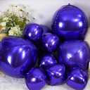 12Pcs Dark Purple Round Foil Balloons, 22" 15" 10" 4D Helium Ball Balloon, Metallic Purple Foil Balloon for Galaxy Birthday Graduation Wedding Anniversary New Year Eve Disco Prom Party Decorations