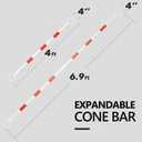 BATTIFE 10 Pack Retractable Traffic Cone Bar from 4 ft to 6.9 ft, Expandable Cone Bar for Traffic Road Parking use, White and Red, Cone Not Include