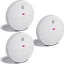 3-Pack WiFi Smoke Detectors  Smart Fire Alarms with App Control, Low Power Alert, Quick Battery Access, Silence & Test Functions, Includes 6 AAA Batteries