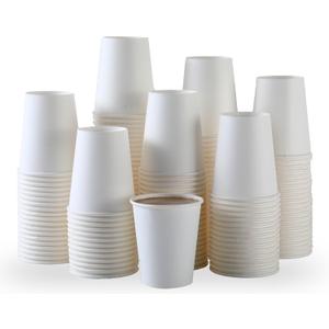 300 Pack 8 Oz Paper Cups, Disposable Coffee Cups 8 oz Disposable Cups for Hot or Clod. Water Cups Disposable Tea Cups for Home, Office, Outdoor Use