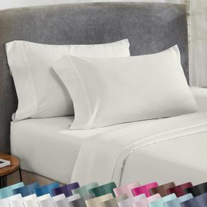 California Design Den King Size Pillowcase Set - 400 Thread Count, 100% Cotton Sateen, Set of 2 Pillow Covers, Soft and Breathable - Ivory (Pale Tone)