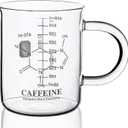Caffeine Beaker Mug, Chemistry Coffee Mug 16 oz Borosilicate Glass, Measuring Graduated Beaker (450ml) (Clear)