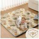 Blissful Diary Baby Play Mats for Floor, 50x50 Playpen Mat, Thick Cushioning Padding Foam Playmat for Baby and Toddlers Infants, Non-Slip & Machine Washable, Earth Tones Design