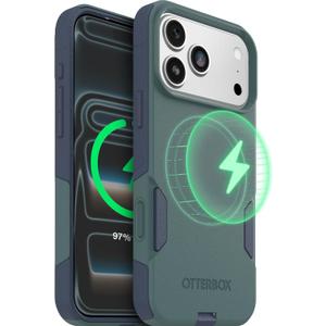 OtterBox iPhone 17 Pro Max (Only) Commuter Series Case Built-in MagSafe Thin, Dual-Layer, Pocket-Friendly, Port Cover Saltwater Breeze (Sage/Blue)
