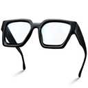 livho Oversized up to 99% Blue Light Blocking Glasses for Woman - Rectangle Fashion Glasses for Computer, Chic Preppy Frame, Black